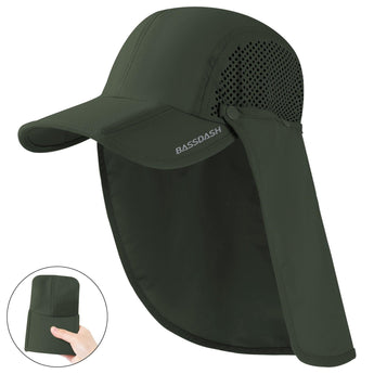 Bassdash Foldable UPF 50+ Fishing Hats with Removable Neck Flap FH12 - Bassdash