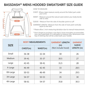 BASSDASH Men’s Cotton LS Hoodie - Bassdash