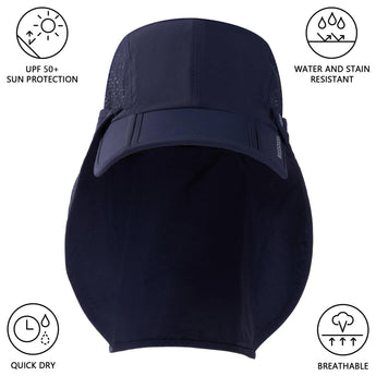 Bassdash Foldable UPF 50+ Fishing Hats with Removable Neck Flap FH12 - Bassdash