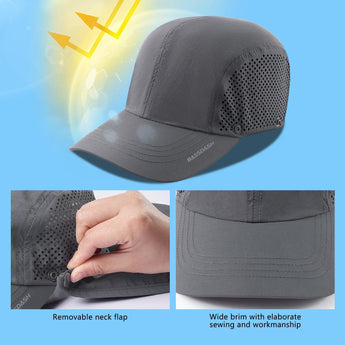 Bassdash Foldable UPF 50+ Fishing Hats with Removable Neck Flap FH12 - Bassdash