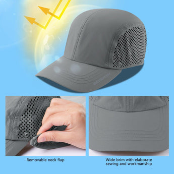 Bassdash Foldable UPF 50+ Fishing Hats with Removable Neck Flap FH12 - Bassdash