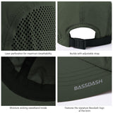 Bassdash Foldable UPF 50+ Fishing Hats with Removable Neck Flap FH12 - Bassdash