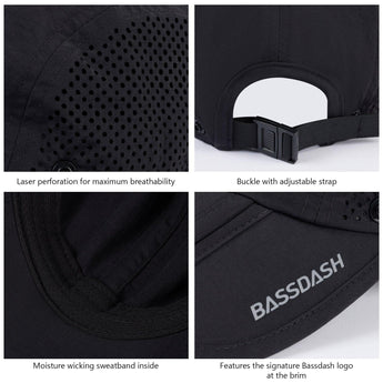 Bassdash Foldable UPF 50+ Fishing Hats with Removable Neck Flap FH12 - Bassdash