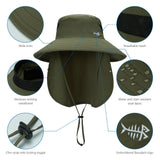 Unisex UPF 50+ Sun Hat with Face Cover & Neck Flap FH09 - Bassdash