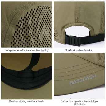 Bassdash Foldable UPF 50+ Fishing Hats with Removable Neck Flap FH12 - Bassdash