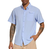 Men's UPF 50+ Short Sleeve Button Down Shirt FS28M - Bassdash