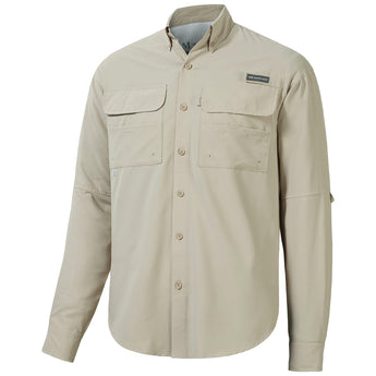Men's UPF 50+ Long Sleeve Fishing Button Down Shirt FS21M - Bassdash