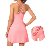 Women's UPF 50+ Tennis Dress with shorts LB06W - Bassdash