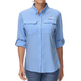 Women's UPF 50+ Long Sleeve Button Down Shirt FS21W - Bassdash