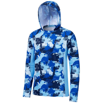 Men's UPF 50+ Camo Fishing Hoodie Shirts with Face Cover FS25M - Bassdash