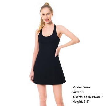 Women's UPF 50+ Tennis Dress with shorts LB06W - Bassdash