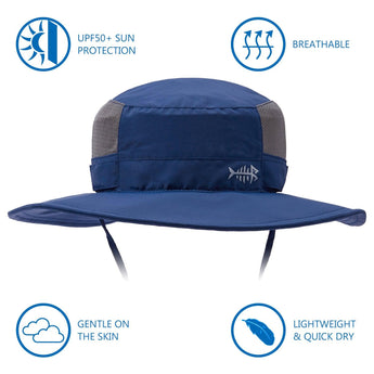 Unisex UPF 50+ Wide Brim Bucket Hat with Detachable Neck Flap FH02 - Bassdash