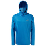 Men’s UPF 50+ Long Sleeve Fishing Hoodie with UV Neck Gaiter FS06M - Bassdash #color_malibu-blue
