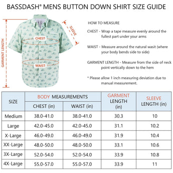 Men's UPF 50+ Short Sleeve Button Down Shirt FS28M - Bassdash