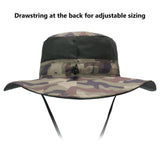Unisex UPF 50+ Wide Brim Bucket Hat with Detachable Neck Flap FH02 - Bassdash