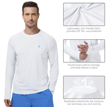 LIGHTBARE Men's UPF 50+ Raglan LS T-Shirt - Bassdash