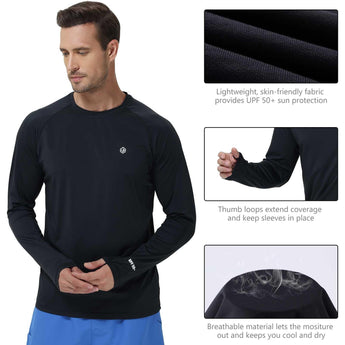 LIGHTBARE Men's UPF 50+ Raglan LS T-Shirt - Bassdash