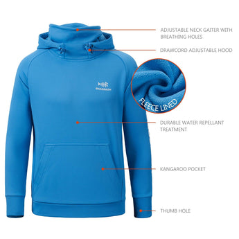 Youth Fishing Fleece Hoodie with Mask FS18Y - Bassdash