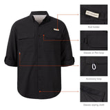 Men's UPF 50+ Long Sleeve Fishing Button Down Shirt FS21M - Bassdash