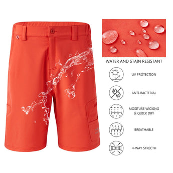 Men's UPF 50+ 10.5” Cargo Shorts Quick Dry Water Resistant FP01M - Bassdash