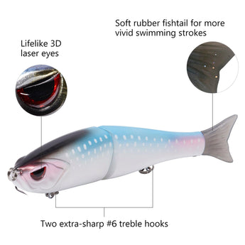 SwimShad Glide Baits Single-Jointed Hard Fishing Lure - Bassdash