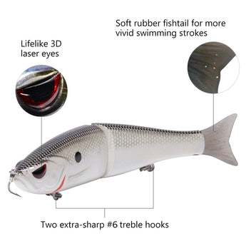SwimShad Glide Baits Single-Jointed Hard Fishing Lure - Bassdash