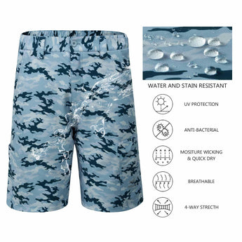 Men's UPF 50+ 10.5” Cargo Shorts Quick Dry Water Resistant FP01M - Bassdash
