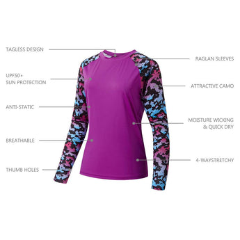 Women’s UPF 50+ Camo Long Sleeve Fishing Shirts - Bassdash