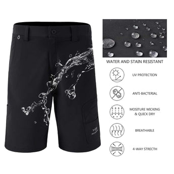 Men's UPF 50+ 10.5” Cargo Shorts Quick Dry Water Resistant FP01M - Bassdash