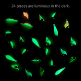 Ice Fishing Lure Kit Glowing Paint Jigs, 24pcs assorted crappie/panfish/perch jigs - Bassdash