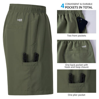 Men's 8in Quick Dry UPF 50+ Water Shorts FP04M - Bassdash