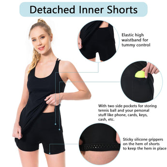 Women's UPF 50+ Tennis Dress with shorts LB06W - Bassdash
