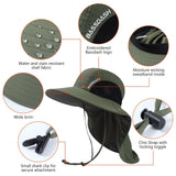 Unisex UPF 50+ Water Resistant Sun Hat with Neck Flap FH06 - Bassdash