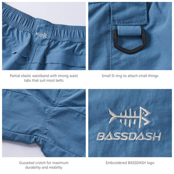 Men's 6in Quick Dry Water Resistant UPF 50+ Shorts FP03M - Bassdash