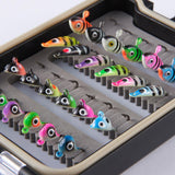 Ice Fishing Lure Kit Glowing Paint Jigs, 24pcs assorted crappie/panfish/perch jigs - Bassdash