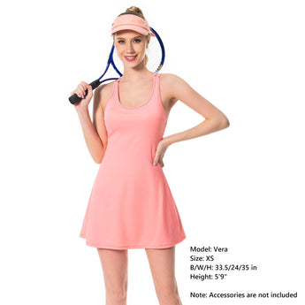 Women's UPF 50+ Tennis Dress with shorts LB06W - Bassdash