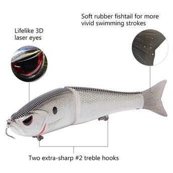 SwimShad Glide Baits Single-Jointed Hard Fishing Lure - Bassdash