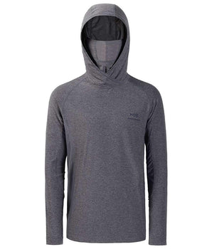 Men’s UPF 50+ Long Sleeve Fishing Hoodie with UV Neck Gaiter FS06M - Bassdash #color_heather-grey