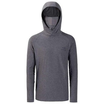 Men’s UPF 50+ Long Sleeve Fishing Hoodie with UV Neck Gaiter FS06M - Bassdash #color_heather-grey