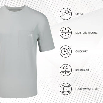 Men's UPF 50+ Short Sleeve Pocket T-Shirt FS26M - Bassdash