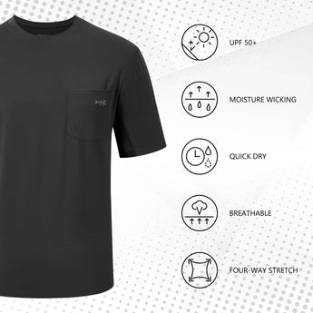 Men's UPF 50+ Short Sleeve Pocket T-Shirt FS26M - Bassdash