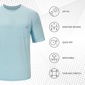 Men's UPF 50+ Short Sleeve Pocket T-Shirt FS26M - Bassdash