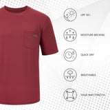 Men's UPF 50+ Short Sleeve Pocket T-Shirt FS26M - Bassdash