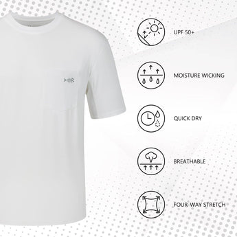 Men's UPF 50+ Short Sleeve Pocket T-Shirt FS26M - Bassdash