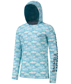 Men’s UPF 50+ Camo Fishing Hooded Shirts FS50M
