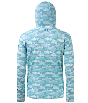 Men’s UPF 50+ Camo Fishing Hooded Shirts FS50M