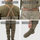 IMMERSE Men’s Tan/Dun Chest Breathable Waders Stocking Foot - Bassdash