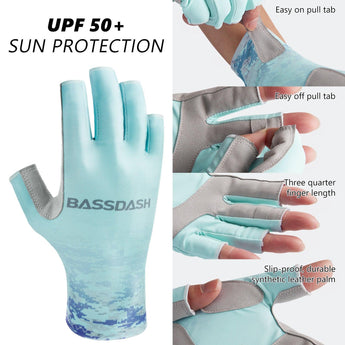 Women’s UPF 50+ Fingerless Fishing Gloves - Bassdash