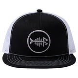 Unisex Flat Brim Trucker Cap - Black and White2 - Bassdash