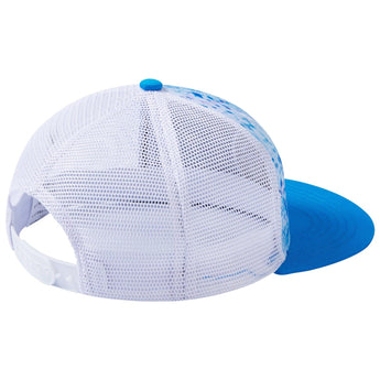 Unisex Flat Brim Trucker Cap - Blue Ink Camo4 - Bassdash